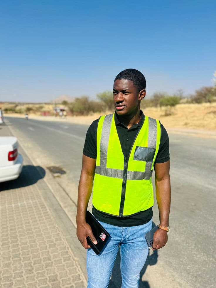 Dashdrop courier in hi-vis vest ready on the road